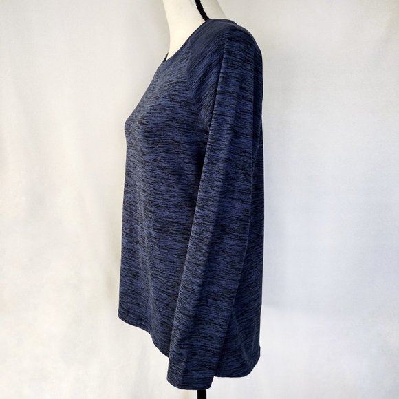 Cuddl Duds Climate Right Heather Blue Sweatshirt With Thumb Holes - Picture 5 of 10